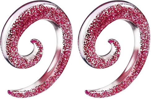 Pair of Acrylic Taper spiral Glitter Piercing Jewelry Ear Plug Stretching Expander Taper Earring in Saudi Arabia