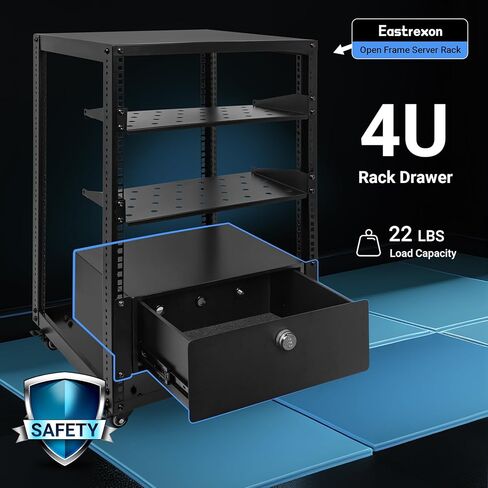درج تثبيت على حامل 4U، درج رف الخادم مع قفل مركب ووسادة إسفنجية، درج رف قفل مطلي بالمسحوق لرفوف معدات الشبكة/AV/DJ/الخادم مقاس 19 بوصة، والمرفقات والخزائن in Kuwait