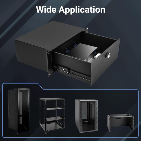 درج تثبيت على حامل 4U، درج رف الخادم مع قفل مركب ووسادة إسفنجية، درج رف قفل مطلي بالمسحوق لرفوف معدات الشبكة/AV/DJ/الخادم مقاس 19 بوصة، والمرفقات والخزائن in Kuwait