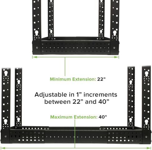 Navepoint 45U Professional 4-Post IT Open Frame Server Network Relay Rack 7 Feet Tall Black in Saudi Arabia