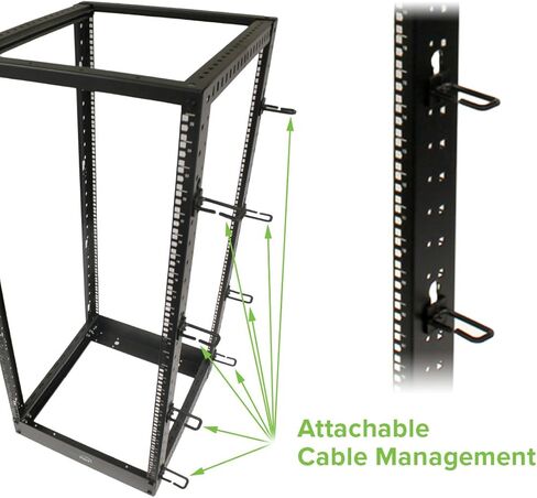 Navepoint 45U Professional 4-Post IT Open Frame Server Network Relay Rack 7 Feet Tall Black in Saudi Arabia