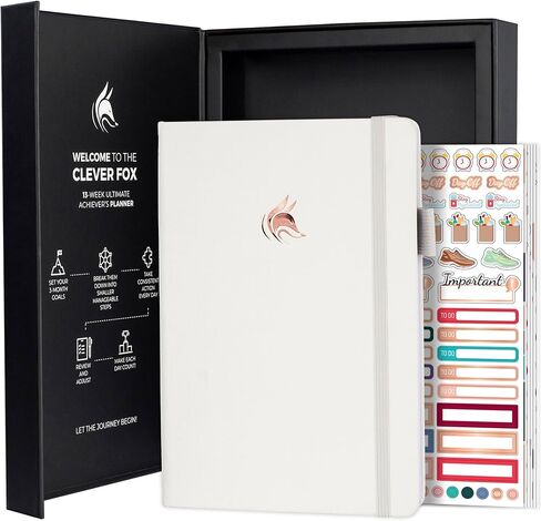 Clever Fox Ultimate Achiever’s Goal Planner - Focus & Productivity 90 Day Journal. Undated Daily Weekly Monthly Planner Organizer & Hourly Schedule Notebook - Hardcover, A5 Size, Onyx Black in Saudi Arabia