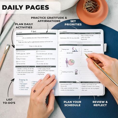 Clever Fox Ultimate Achiever’s Goal Planner - Focus & Productivity 90 Day Journal. Undated Daily Weekly Monthly Planner Organizer & Hourly Schedule Notebook - Hardcover, A5 Size, Onyx Black in Saudi Arabia