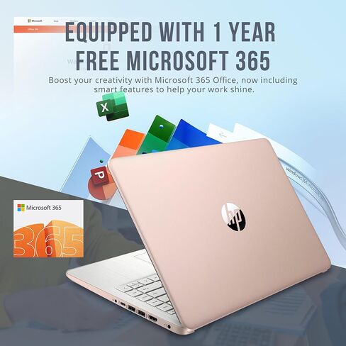 HP Stream 14-inch HD Touchscreen Laptop, Intel Celeron N4000, 4 GB RAM, 64 GB eMMC, Windows 10 Home in S Mode With Office 365 Personal For 1 Year (14-cb192nr, Brilliant Black) in Saudi Arabia