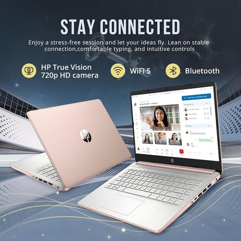 HP Stream 14-inch HD Touchscreen Laptop, Intel Celeron N4000, 4 GB RAM, 64 GB eMMC, Windows 10 Home in S Mode With Office 365 Personal For 1 Year (14-cb192nr, Brilliant Black) in Saudi Arabia