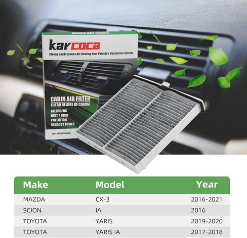 CF12140 Premium Cabin Air Filter With Activated Carbon Compatible with TOYOTA YARIS 2017-2020 MAZDA CX-3 2016-2022 SCION IA 2016 in Saudi Arabia