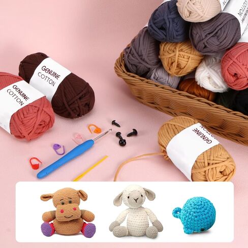 24Pack Beginners Crochet Yarn Beginner Yarn for Crocheting, 24x50g Easy-to-See Stitches Cotton Nylon Blend Soft Yarn for Beginners Crocheting Christmas Crochet Kit,87.5Yard/Skein (24 Bright Colors) in Saudi Arabia