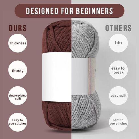 24Pack Beginners Crochet Yarn Beginner Yarn for Crocheting, 24x50g Easy-to-See Stitches Cotton Nylon Blend Soft Yarn for Beginners Crocheting Christmas Crochet Kit,87.5Yard/Skein (24 Bright Colors) in Saudi Arabia