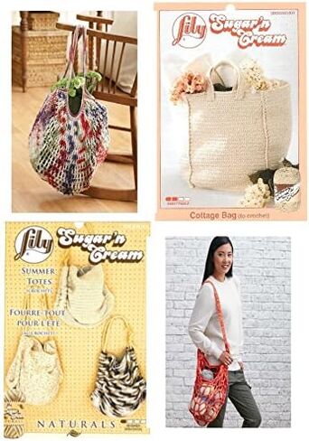 Bulk Buy: Lily Sugar'n Cream Yarn 100% Cotton Solids and Ombres (6-Pack) Medium #4 Worsted Plus 4 Lily Patterns (Sonoma Prints 02018) in Saudi Arabia