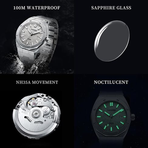 CADISEN Automatic Men's Mechanical Watch Waterproof Calendar Business Gentleman Man Style Steel Band Watch in Saudi Arabia