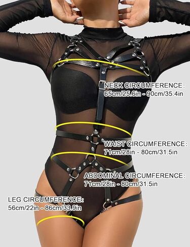 ohyeahlady Punk Leather Sexy Body Harness Full Strappy Chest Harness Gothic Waist Belts Black Body Accessories for Women in Saudi Arabia