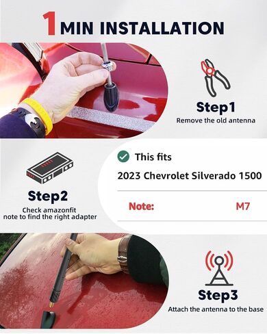 13inches Stubby Antenna Chevy Silverado & GMC Sierra All Model Years, Chevy Silverado Accessories Truck Antenna Replacement - Flexible Rubber Washable Antenna-Enhance AM FM Signal Stability in Saudi Arabia