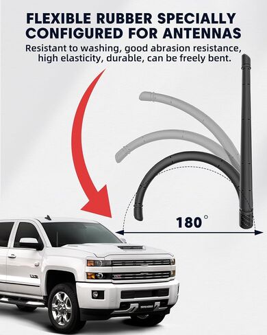 13inches Stubby Antenna Chevy Silverado & GMC Sierra All Model Years, Chevy Silverado Accessories Truck Antenna Replacement - Flexible Rubber Washable Antenna-Enhance AM FM Signal Stability in Saudi Arabia