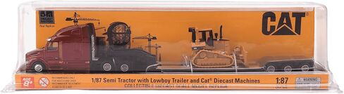 Diecast Masters | 1:87 Scale Peterbilt Model 579 UltraLoft Tandem Tractor with Lowboy Trailer and Cat D5M Dozer | Model 84419 in Saudi Arabia