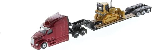 Diecast Masters | 1:87 Scale Peterbilt Model 579 UltraLoft Tandem Tractor with Lowboy Trailer and Cat D5M Dozer | Model 84419 in Saudi Arabia