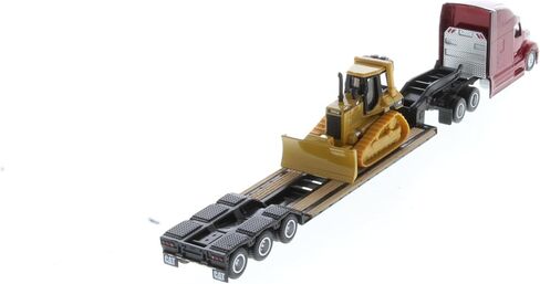 Diecast Masters | 1:87 Scale Peterbilt Model 579 UltraLoft Tandem Tractor with Lowboy Trailer and Cat D5M Dozer | Model 84419 in Saudi Arabia