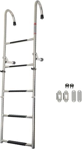 WFLNHB 304 Stainless Steel Anti Slip 2 Step+3 Step Folding Telescoping Ladder Folding Dock Ladder 400 LB Replacement for Boats Pontoons RVs Ships in Saudi Arabia