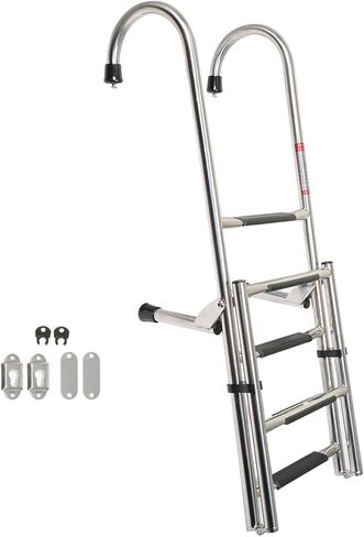 WFLNHB 304 Stainless Steel Anti Slip 2 Step+3 Step Folding Telescoping Ladder Folding Dock Ladder 400 LB Replacement for Boats Pontoons RVs Ships in Saudi Arabia