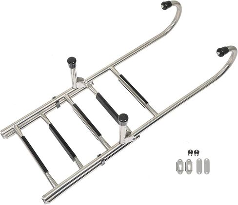 WFLNHB 304 Stainless Steel Anti Slip 2 Step+3 Step Folding Telescoping Ladder Folding Dock Ladder 400 LB Replacement for Boats Pontoons RVs Ships in Saudi Arabia