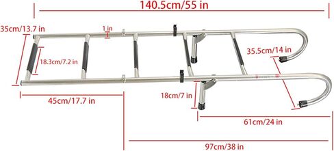 WFLNHB 304 Stainless Steel Anti Slip 2 Step+3 Step Folding Telescoping Ladder Folding Dock Ladder 400 LB Replacement for Boats Pontoons RVs Ships in Saudi Arabia