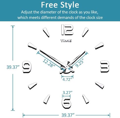 Large Wall Clock Battery Operated DIY Wall Clock for Modern Decorative Living Room/Office in Saudi Arabia
