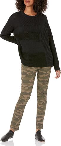 Cable Stitch Women's Mixed Stitch Long-Sleeve Oversized Sweater - Soft Crewneck Slouchy Casual Pullover Top in Saudi Arabia
