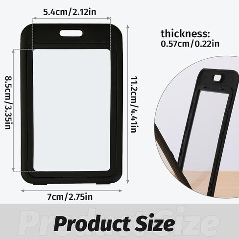 4PCS ID Card Holders with Double-Sided Windows, ID Badge Protector Vertical, Plastic Hard Badge Holders for Office School Credit Cards Proximity Key Cards in Saudi Arabia