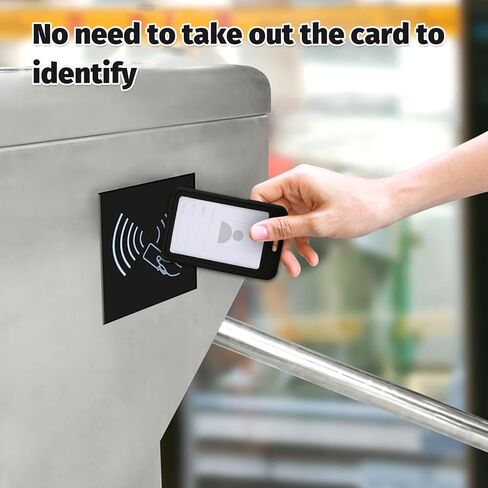 4PCS ID Card Holders with Double-Sided Windows, ID Badge Protector Vertical, Plastic Hard Badge Holders for Office School Credit Cards Proximity Key Cards in Saudi Arabia