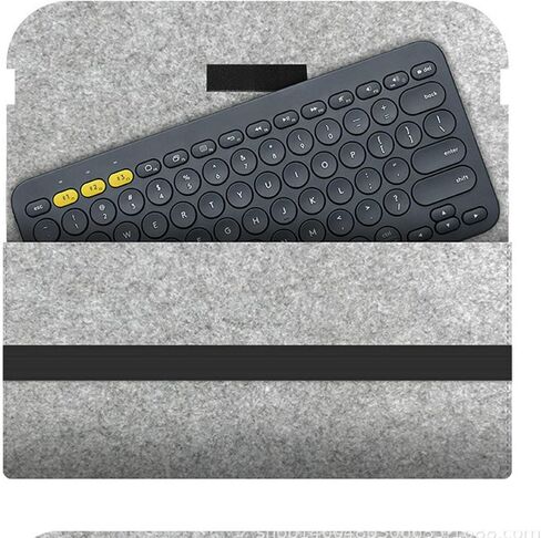 CALIDAKA Wireless Keyboard Storage Bag Computer Keyboard Covers Flexible Felt Cover Keyboard Bag, Portable Bluetooth Keyboard Storage Case Carrying Case for Logitech K380 K480(Light Grey,K380) in Saudi Arabia