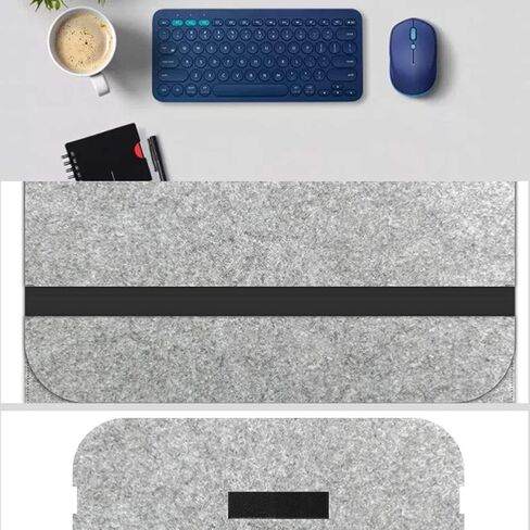 CALIDAKA Wireless Keyboard Storage Bag Computer Keyboard Covers Flexible Felt Cover Keyboard Bag, Portable Bluetooth Keyboard Storage Case Carrying Case for Logitech K380 K480(Light Grey,K380) in Saudi Arabia