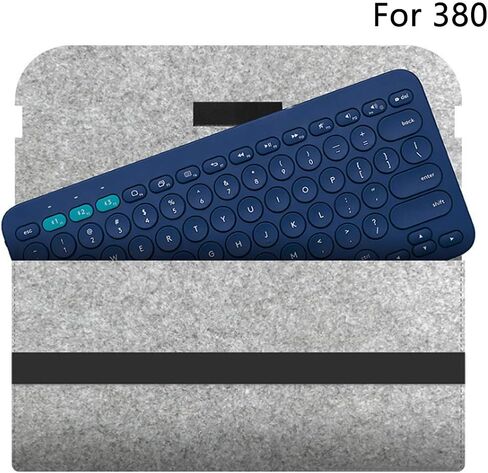 CALIDAKA Wireless Keyboard Storage Bag Computer Keyboard Covers Flexible Felt Cover Keyboard Bag, Portable Bluetooth Keyboard Storage Case Carrying Case for Logitech K380 K480(Light Grey,K380) in Saudi Arabia