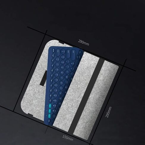 CALIDAKA Wireless Keyboard Storage Bag Computer Keyboard Covers Flexible Felt Cover Keyboard Bag, Portable Bluetooth Keyboard Storage Case Carrying Case for Logitech K380 K480(Light Grey,K380) in Saudi Arabia