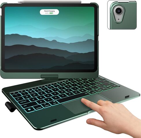 typecase Touch Keyboard Case with Trackpad for iPad Air 5th&4th,11-Color Backlight,Midgreen in Saudi Arabia