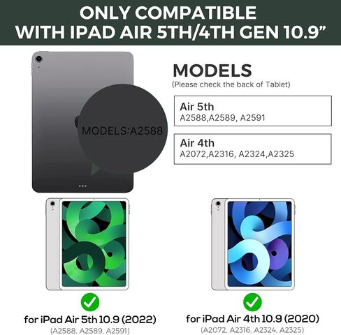typecase Touch Keyboard Case with Trackpad for iPad Air 5th&4th,11-Color Backlight,Midgreen in Saudi Arabia