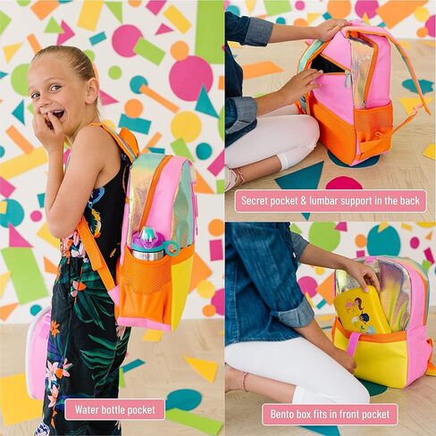 حقيبة ظهر Wildkin Pack-it-All للأطفال مع صندوق غداء بمشبك (برتقالي لامع) in Kuwait