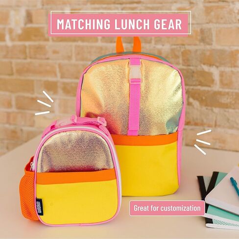 حقيبة ظهر Wildkin Pack-it-All للأطفال مع صندوق غداء بمشبك (برتقالي لامع) in Kuwait