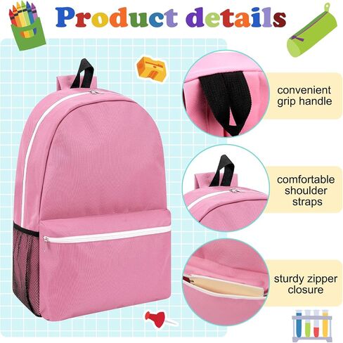 24 Pcs 19 Inch Kids Backpacks in Bulk Large Assorted Colors Book Bags Lightweight School Student Backpack Boy Girl and Adult Backpack for School, Travel, Outdoor Camping, Hiking in Saudi Arabia