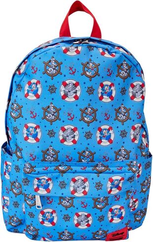 Loungefly Disney Donald Duck 90th Anniversary All-Over Print Nylon Full-Size Backpack, Blue in Saudi Arabia
