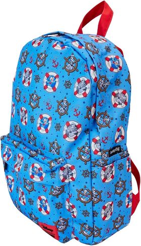 Loungefly Disney Donald Duck 90th Anniversary All-Over Print Nylon Full-Size Backpack, Blue in Saudi Arabia