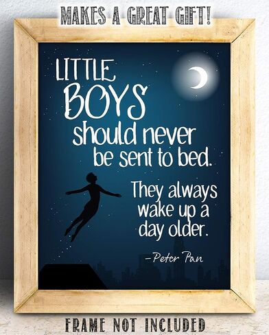 J.M. Barrie-Would You Like An Adventure Now, Or Shall We Have Tea First?-Peter Pan-11x14 Unframed Typography Book Page Print-Great Inspirational Gift & Decor for Nursery and Children's Room Under $15 in Saudi Arabia