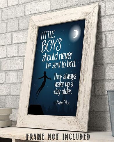 J.M. Barrie-Would You Like An Adventure Now, Or Shall We Have Tea First?-Peter Pan-11x14 Unframed Typography Book Page Print-Great Inspirational Gift & Decor for Nursery and Children's Room Under $15 in Saudi Arabia