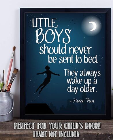 J.M. Barrie-Would You Like An Adventure Now, Or Shall We Have Tea First?-Peter Pan-11x14 Unframed Typography Book Page Print-Great Inspirational Gift & Decor for Nursery and Children's Room Under $15 in Saudi Arabia