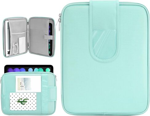 حقيبة كمبيوتر لوحي مقاس 9-11 بوصة لأجهزة iPad 10th Gen 10.9، وiPad Air 5/4، وiPad 9/8/7th 10.2، وiPad Pro 11 2022-2018، وGalaxy Tab A8/S9/S8/S6 Lite، وحقيبة حمل الكمبيوتر اللوحي مع شفاف جيب، بيج in Kuwait