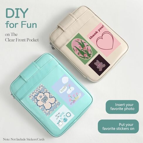 حقيبة كمبيوتر لوحي مقاس 9-11 بوصة لأجهزة iPad 10th Gen 10.9، وiPad Air 5/4، وiPad 9/8/7th 10.2، وiPad Pro 11 2022-2018، وGalaxy Tab A8/S9/S8/S6 Lite، وحقيبة حمل الكمبيوتر اللوحي مع شفاف جيب، بيج in Kuwait