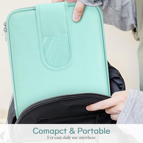 حقيبة كمبيوتر لوحي مقاس 9-11 بوصة لأجهزة iPad 10th Gen 10.9، وiPad Air 5/4، وiPad 9/8/7th 10.2، وiPad Pro 11 2022-2018، وGalaxy Tab A8/S9/S8/S6 Lite، وحقيبة حمل الكمبيوتر اللوحي مع شفاف جيب، بيج in Kuwait