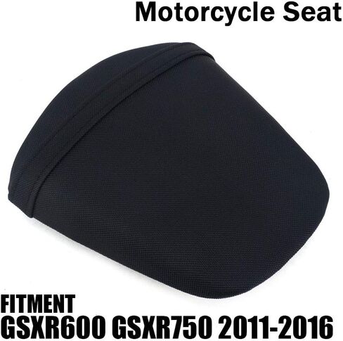 دراجة نارية وسادة مقعد الركاب المقعد الخلفي مقعد سفر مريح وسادة جلدية ل GSXR 600/750 2011-2016 دراجة عادية أسود in Kuwait