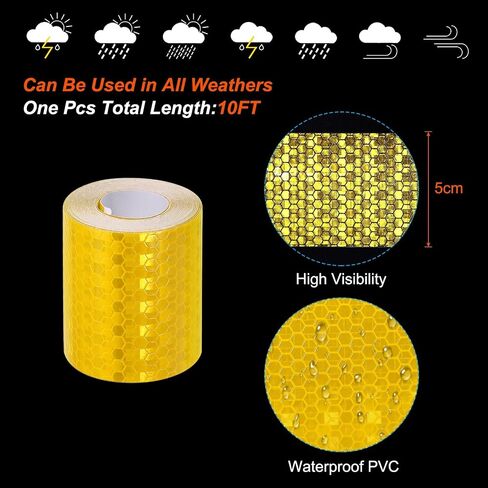 PATIKIL Reflective Tape, 2 Pack 2IN x 10FT Waterproof Self-Adhesive High Visibility Warning Safety Tape Outdoor Reflective Stickers for Cars Trucks Trailers, Green in Saudi Arabia