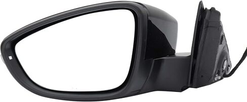 Left Driver Side Mirror Fit for Volkswagen Passat 2016-2020, Glossy Black Door Mirror with Turn Signal Heated Power Glass (6 Pins) in Saudi Arabia