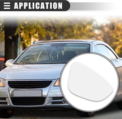 Motoforti Right Passenger Side Heated Mirror Glass Replacement,for Volkswagen Eos 2009-2016,Real Glass,With Adhesive,White Glass in Saudi Arabia