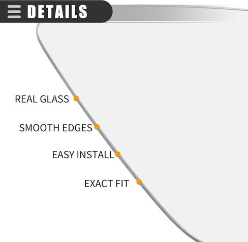 Motoforti Right Passenger Side Heated Mirror Glass Replacement,for Volkswagen Eos 2009-2016,Real Glass,With Adhesive,White Glass in Saudi Arabia
